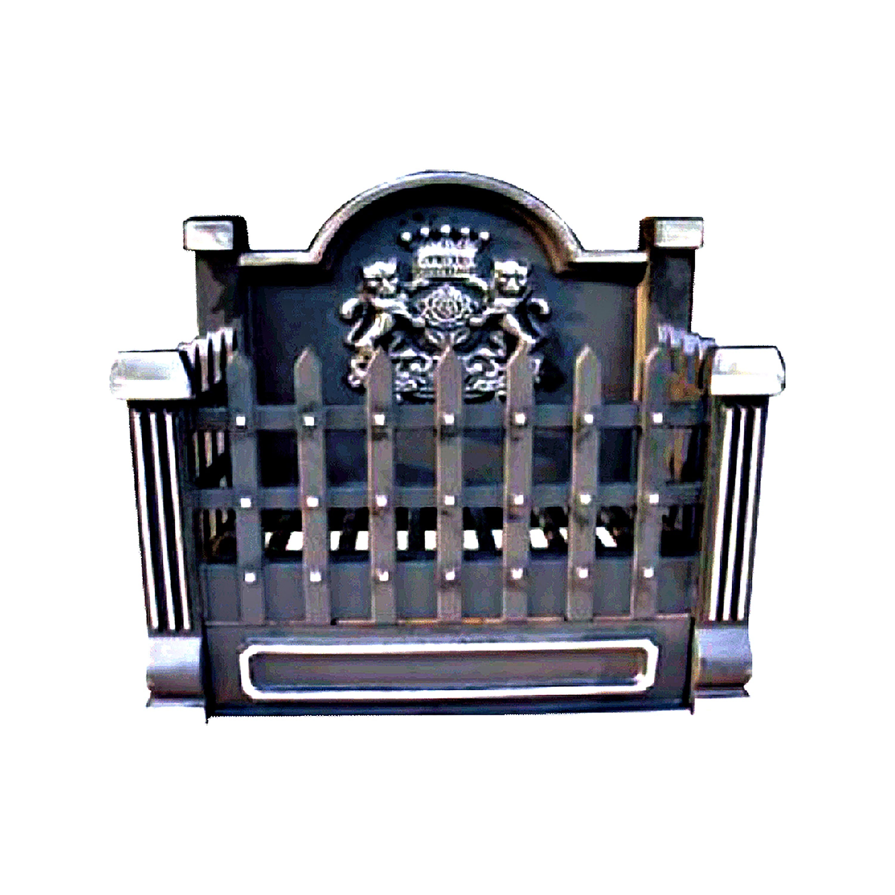 Gothic Style Fire Basket with Fireback – Plow & Hearth