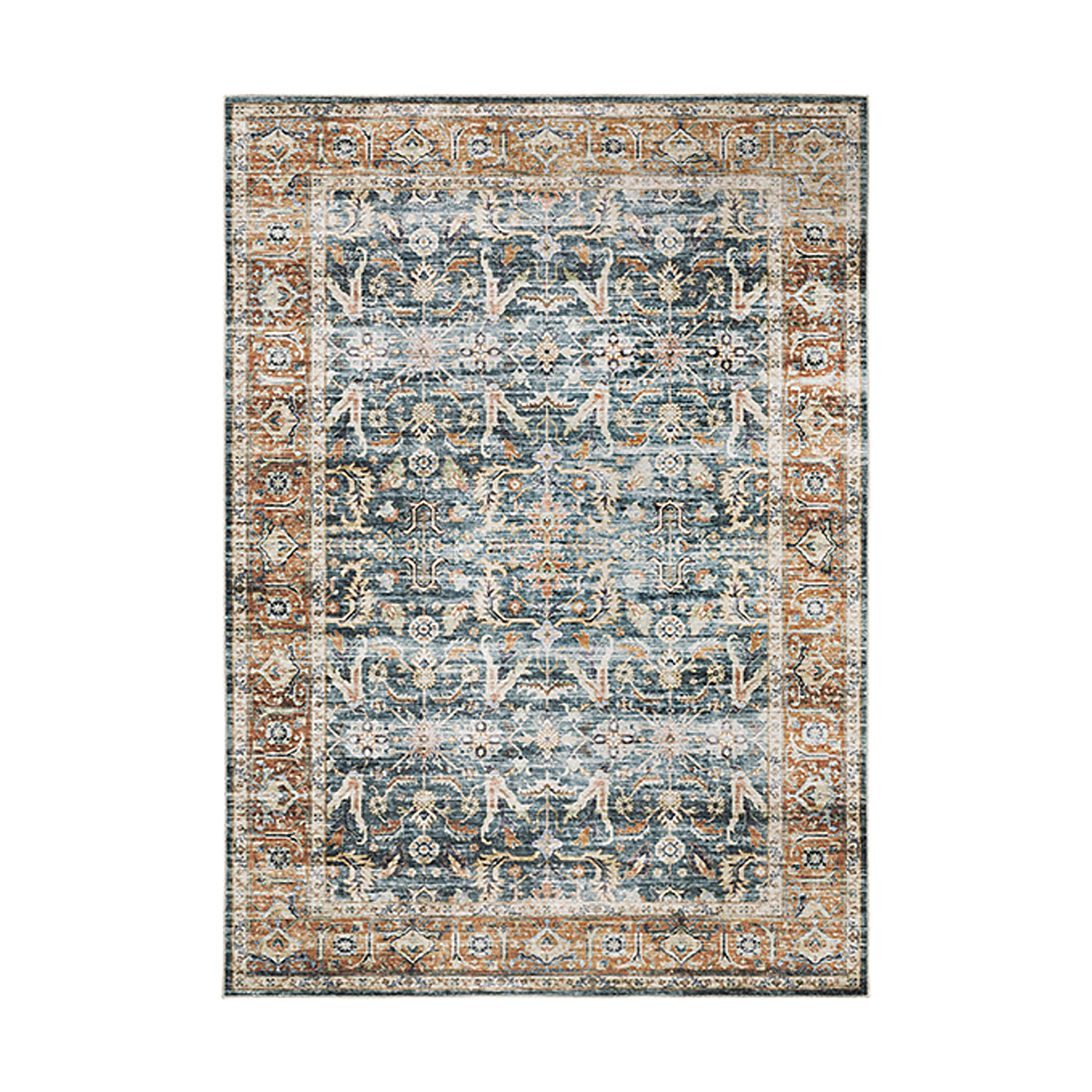 114×202 \"Snow diamond” ViNTAGE RUG 5'x7' Pine Brook Diamond Persian Style Rug Blue - Threshold