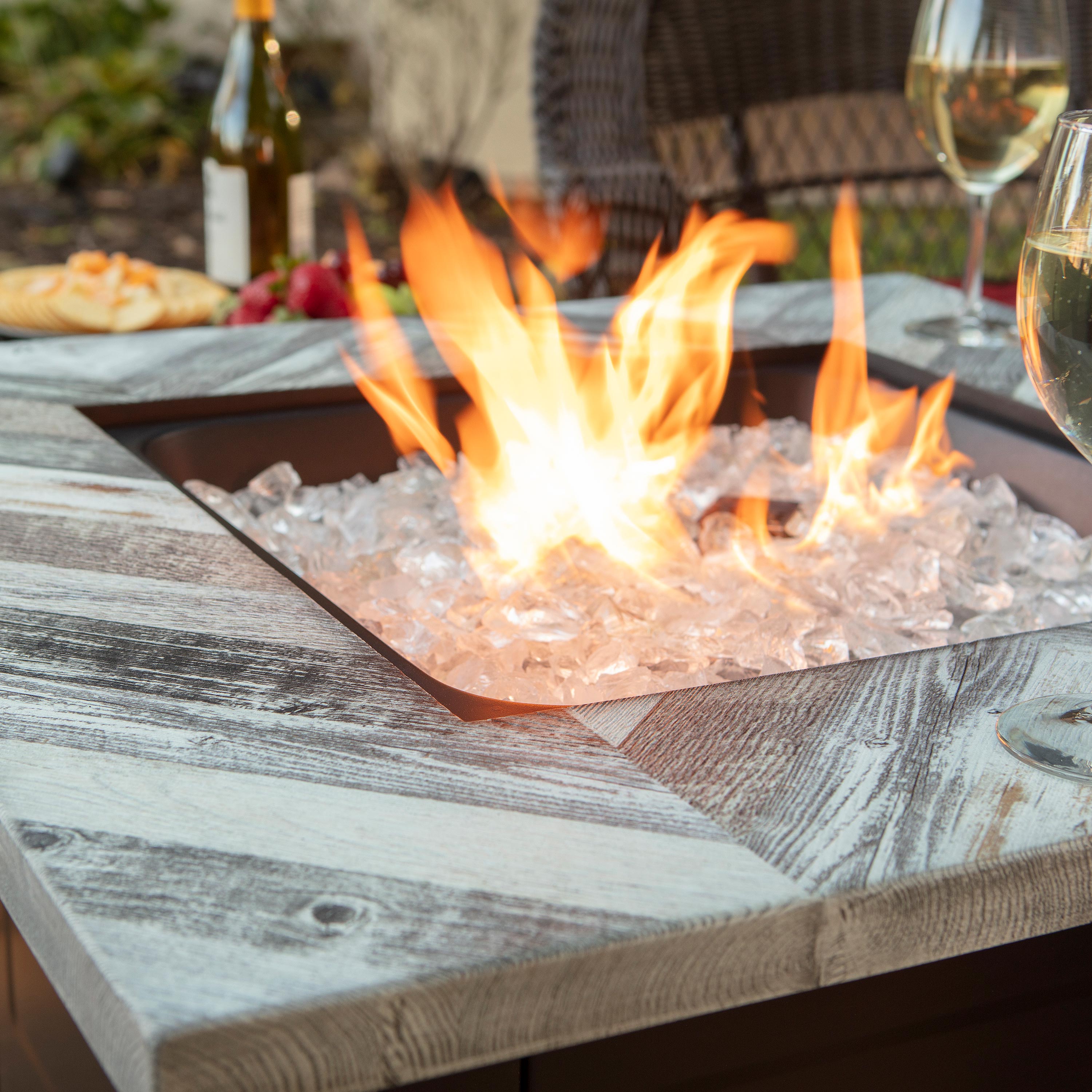 Berwyn Outdoor LP Gas Fire Pit with Printed Resin Mantel, 30