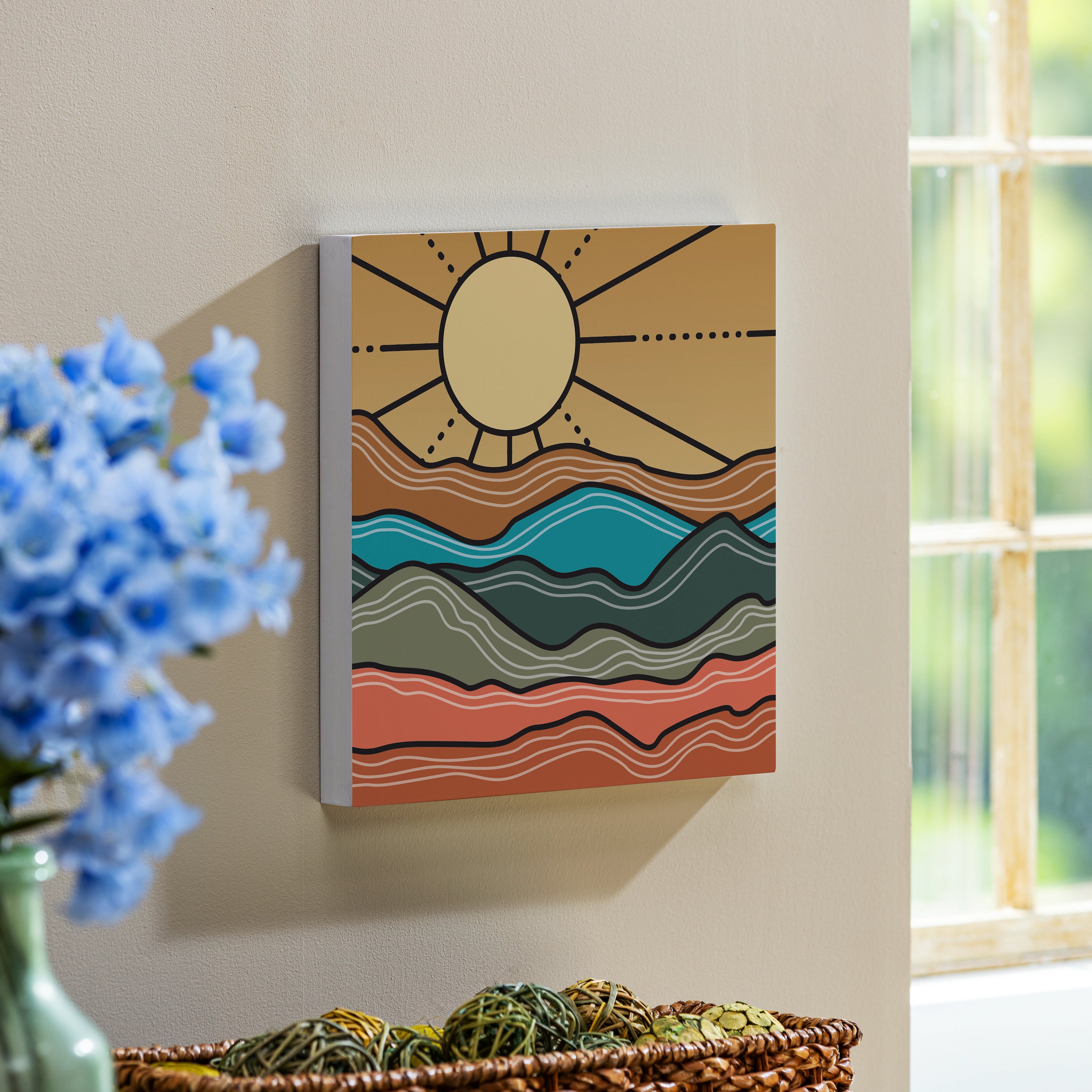 Southwest Sunrise Indoor Wall Décor, Wood, Landscape, 12
