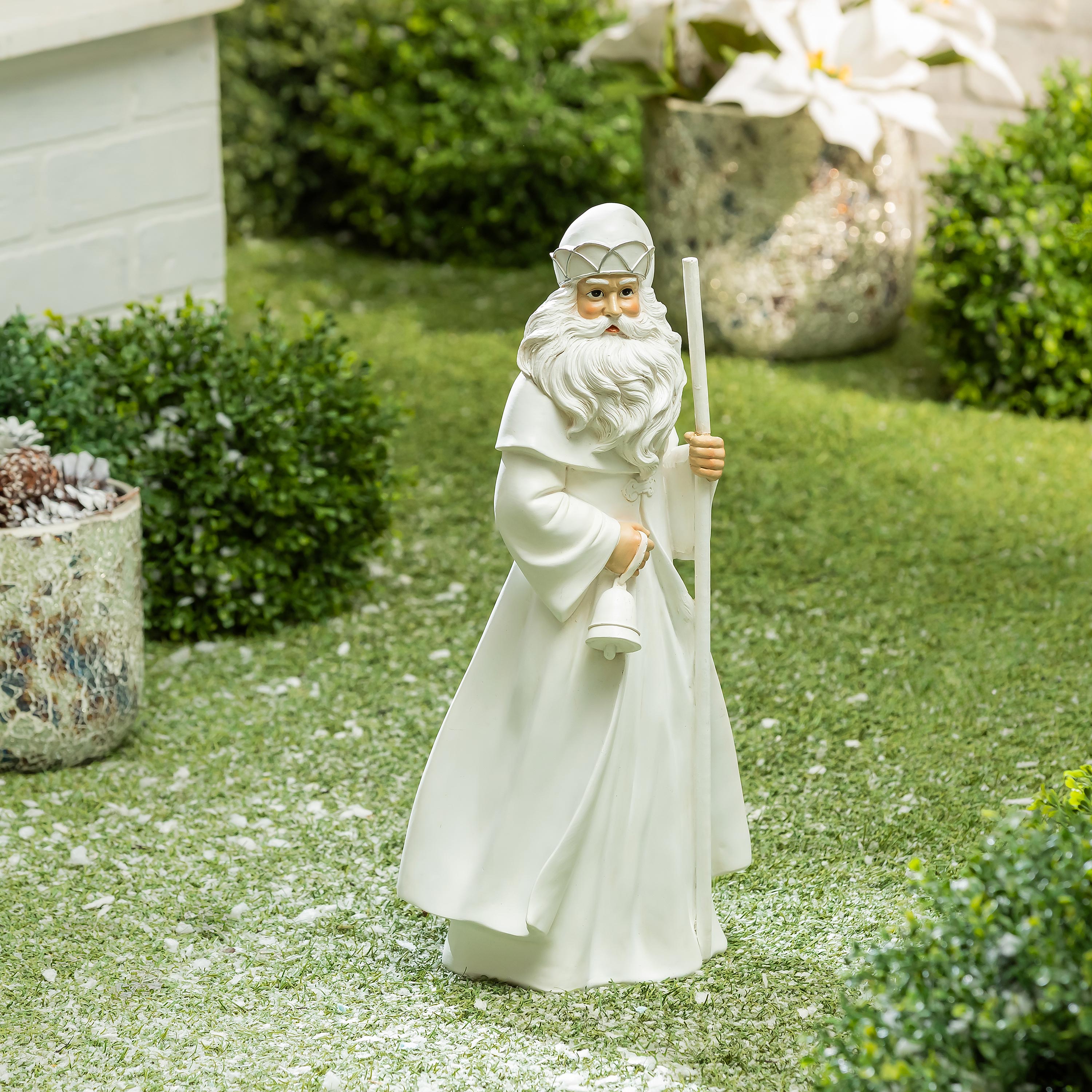 Season to Sparkle Garden Statue, Resin Garden Statue, Saint Nick