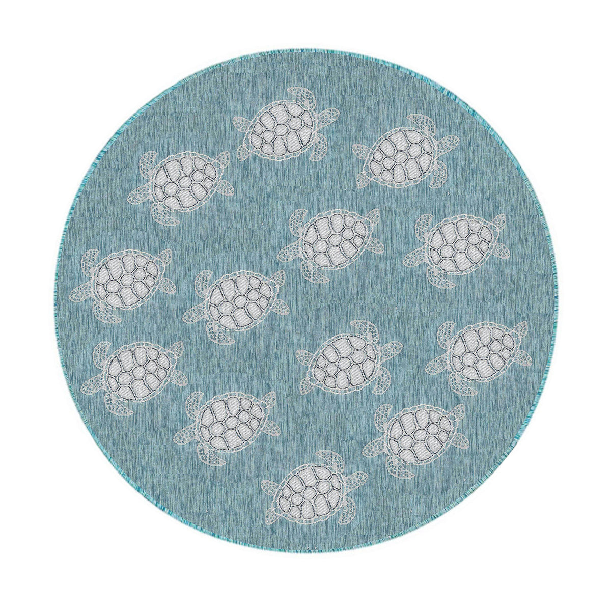 Indoor/Outdoor Textured Sea Turtles Polypropylene Rug, 7'10