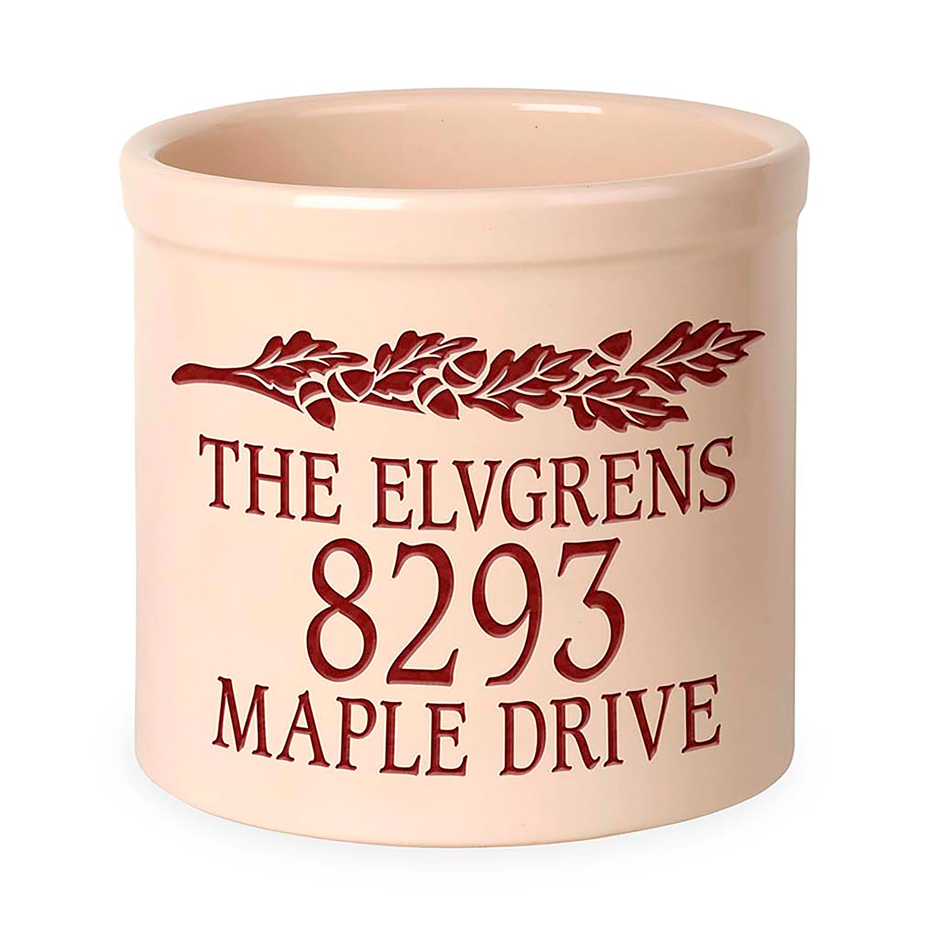 Acorn Personalized Address Crock With Name And House Number – Plow