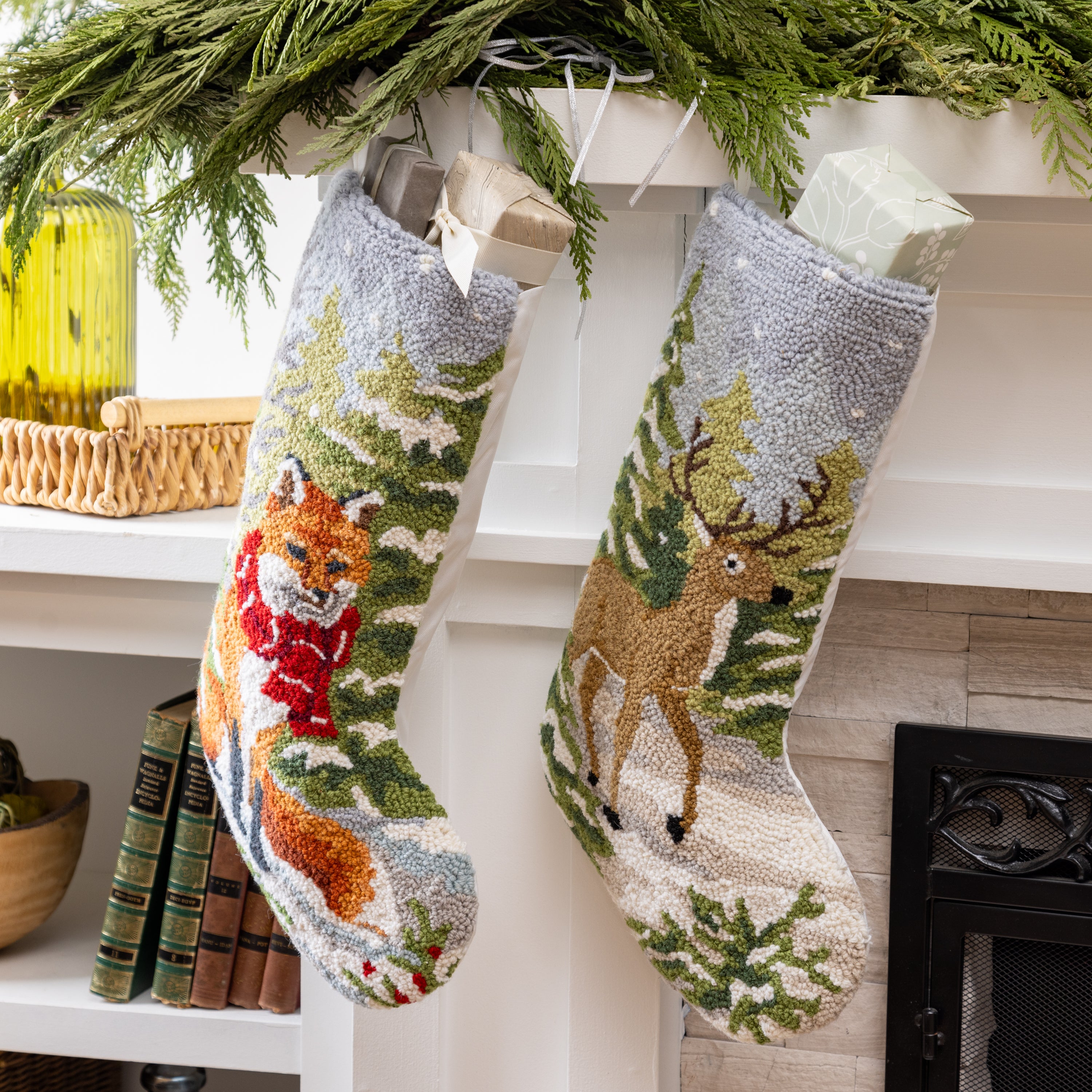 Plow & Hearth Snow Fox Hook Stocking - Thumbnail 3