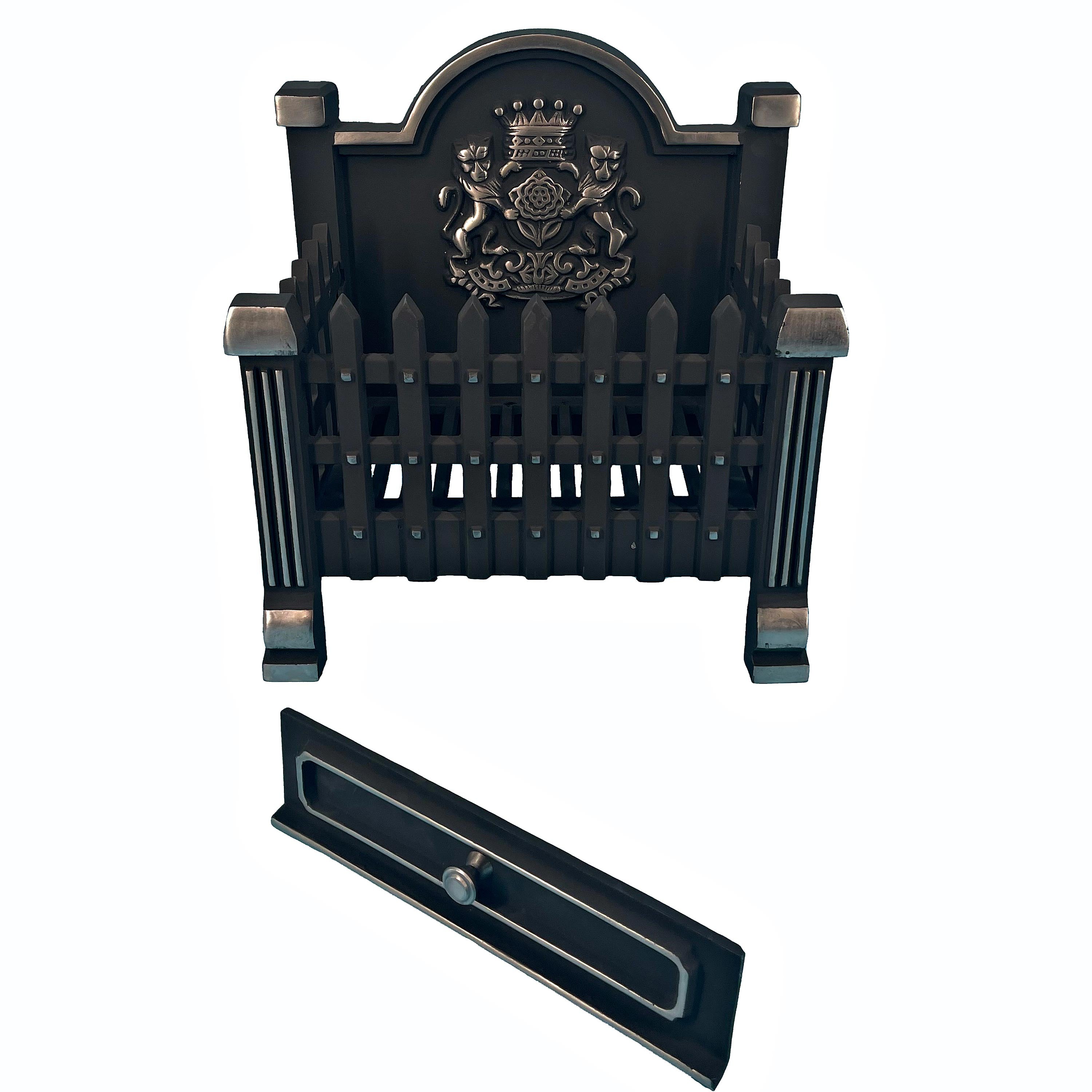 Gothic Style Fire Basket with Fireback – Plow & Hearth