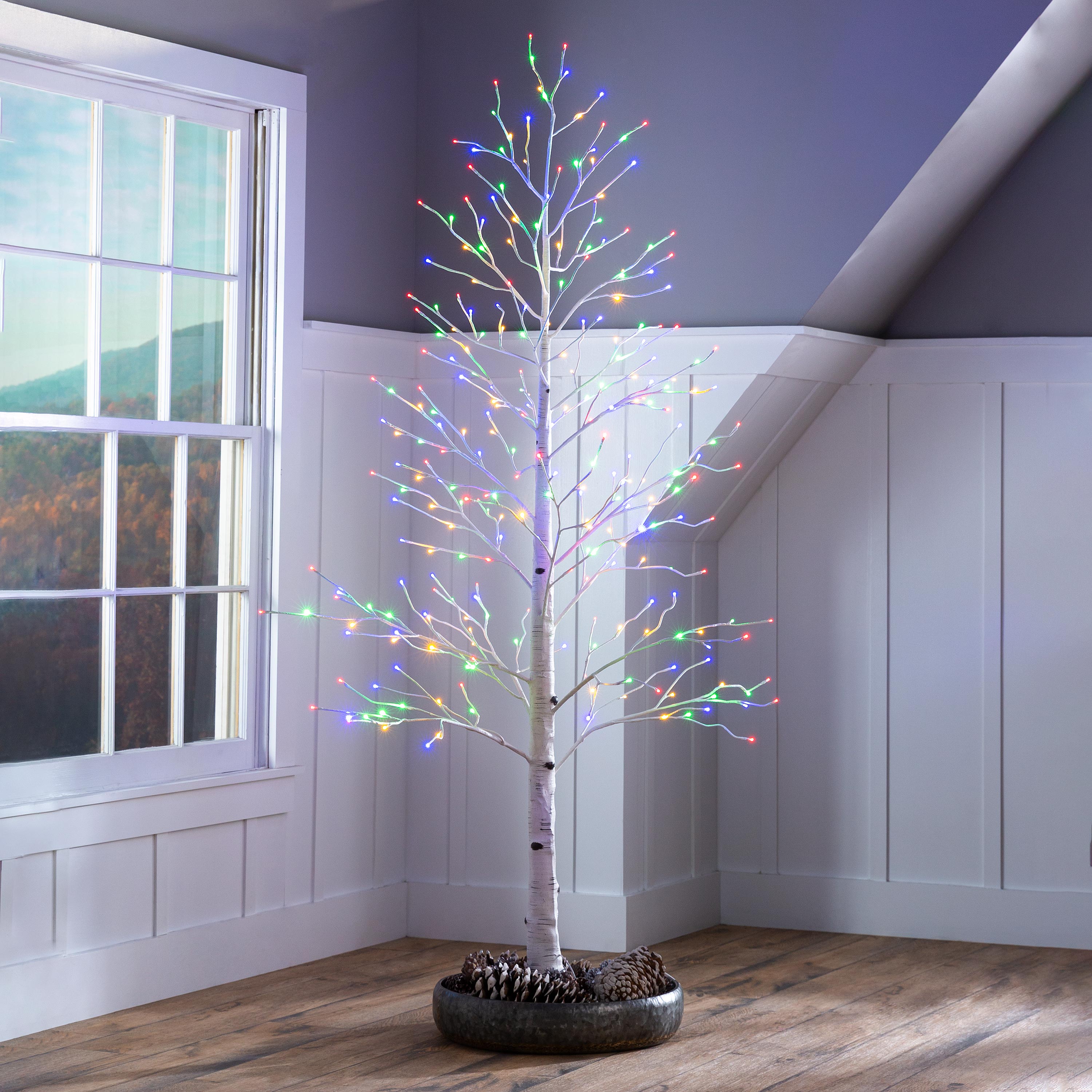 Large 7'H Indoor/Outdoor Birch Tree with 280 Warm White and