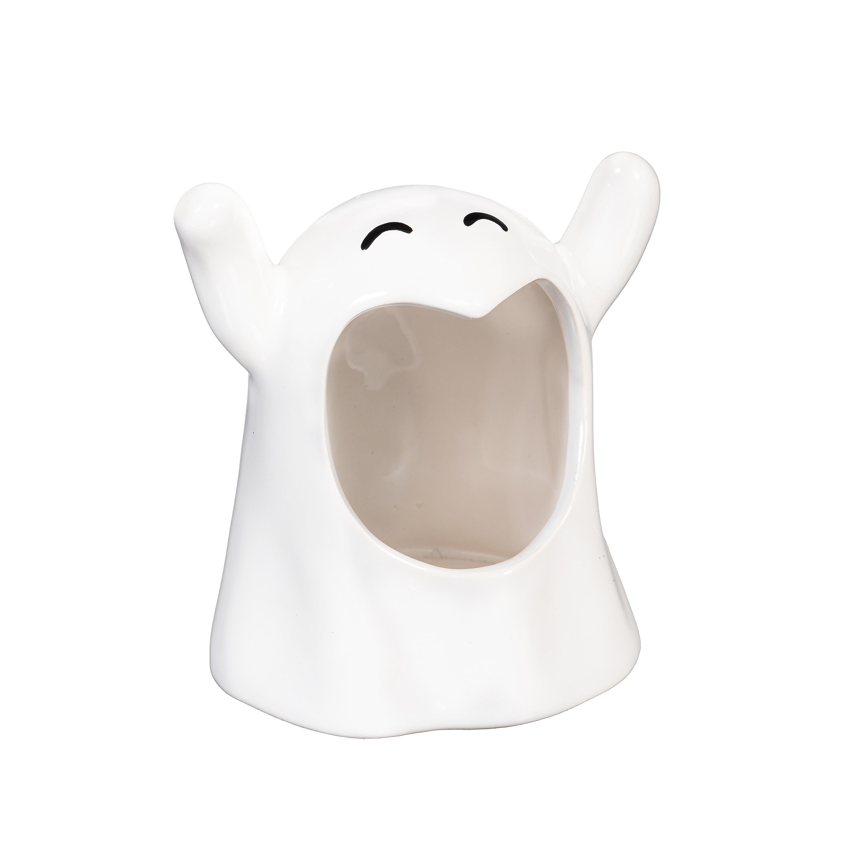 Ceramic Happy Ghost Tealight Candle Holder – Plow & Hearth