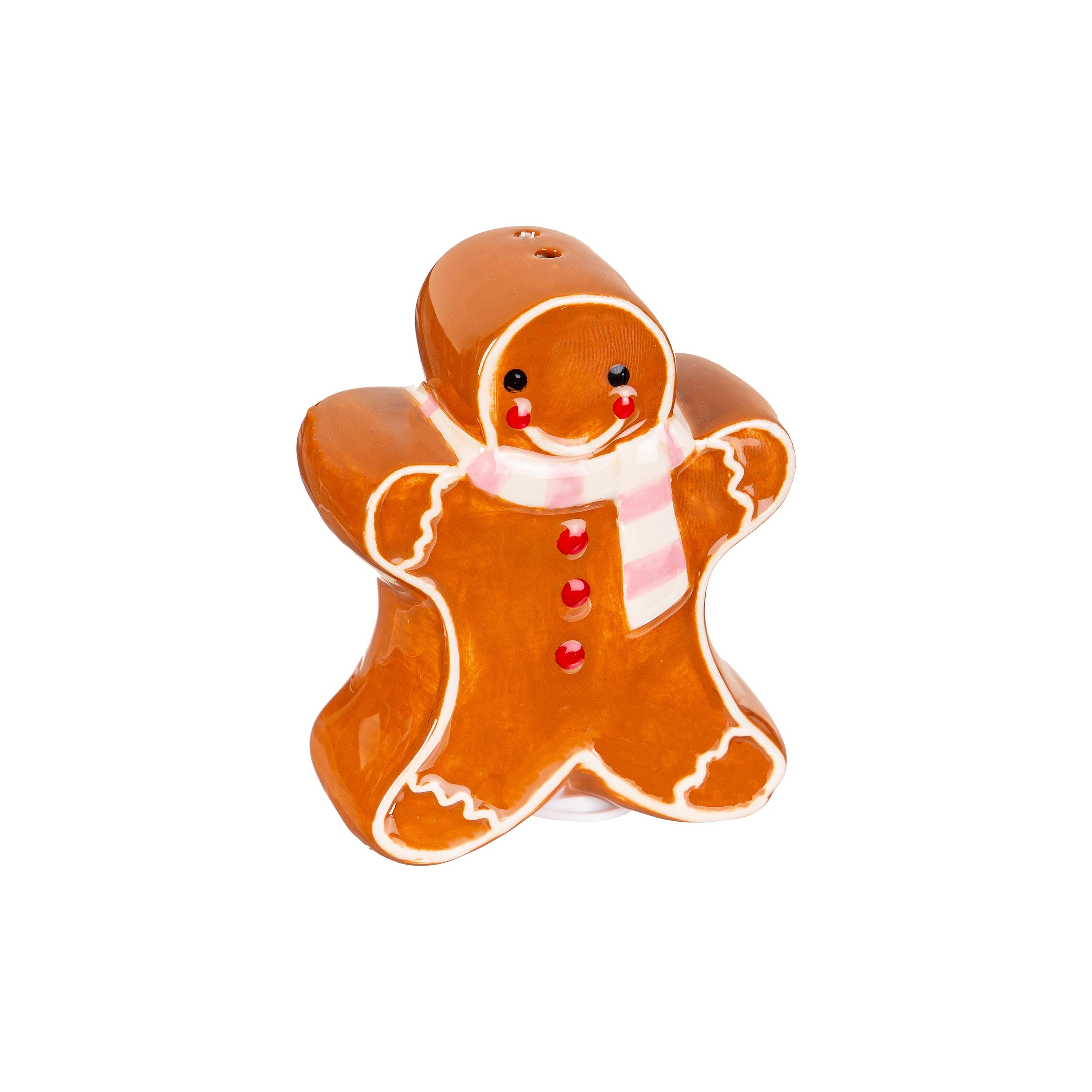 Sugar & Stripes Bright Salt and Pepper Shaker Ceramic Gingerbread