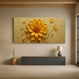 Golden Dandelion Minimalist Abstract Wall Art