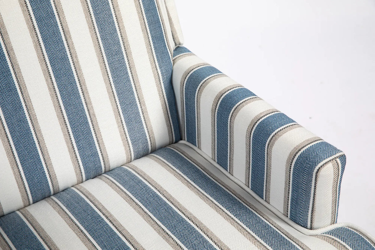 Ocean Stripe Upholstered Accent Chair