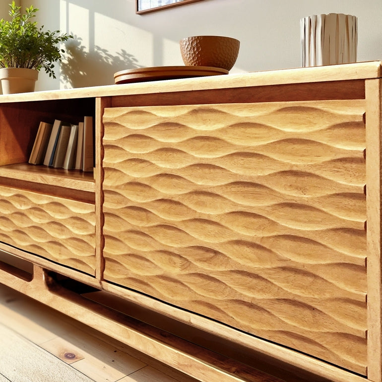 Acacia Elara Solid Wood TV Stand with Storage