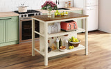 Rustic 3-piece Stationary Kitchen Island Set
