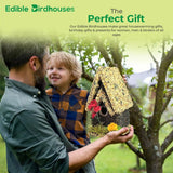 Tall Handmade Edible Birdhouse with Light Roof