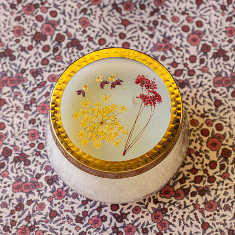 Spicy Apple Large Pressed Floral Candle