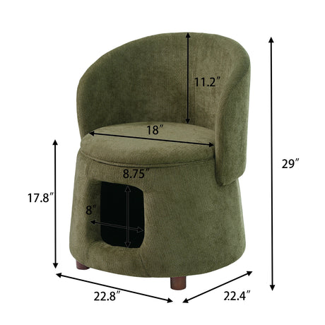 Pet Friendly Chair with Convertible Stool