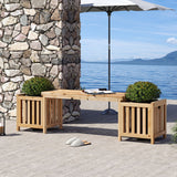 Patio Wooden Bench with Planter