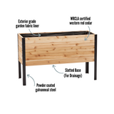 Cedar Raised Garden Bed, 18"W x 48"L