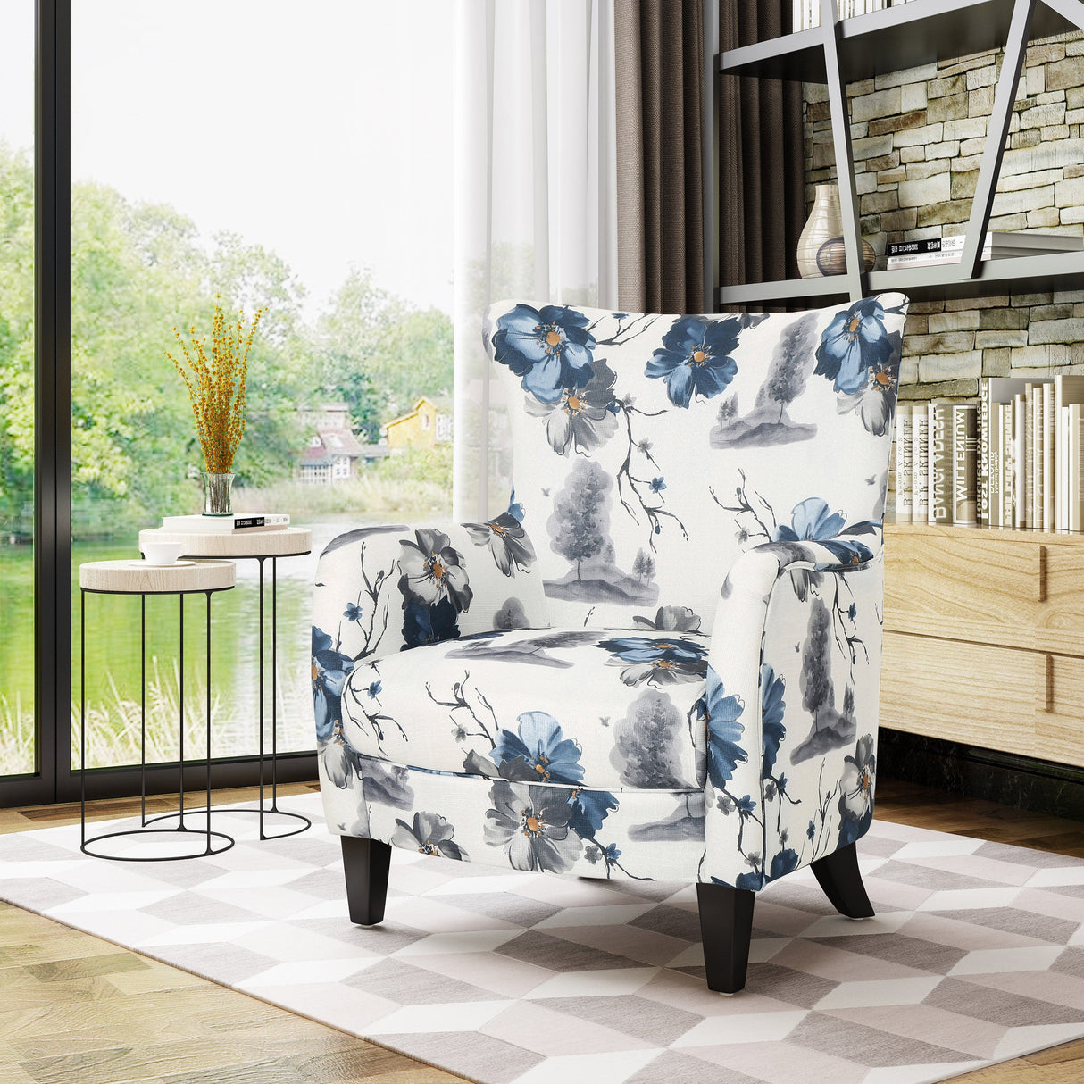 Floral Watercolor Accent Chair