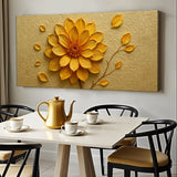 Golden Dandelion Minimalist Abstract Wall Art