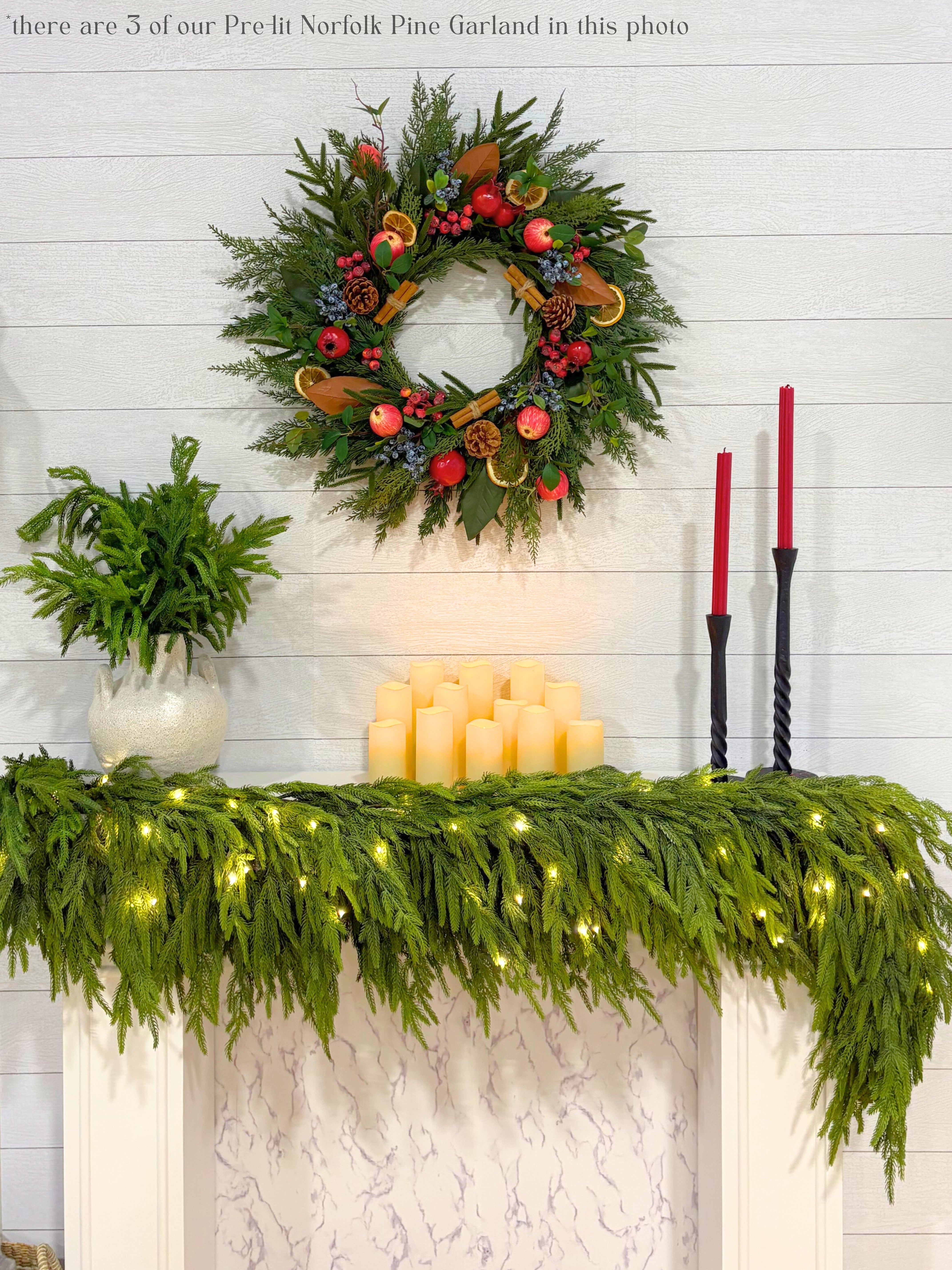 アルカディアGARLAND Artificial 6' Norfolk Pine Garland - Ships Next Day – Plow & Hearth