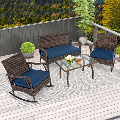 Outdoor Wicker Rocking Set