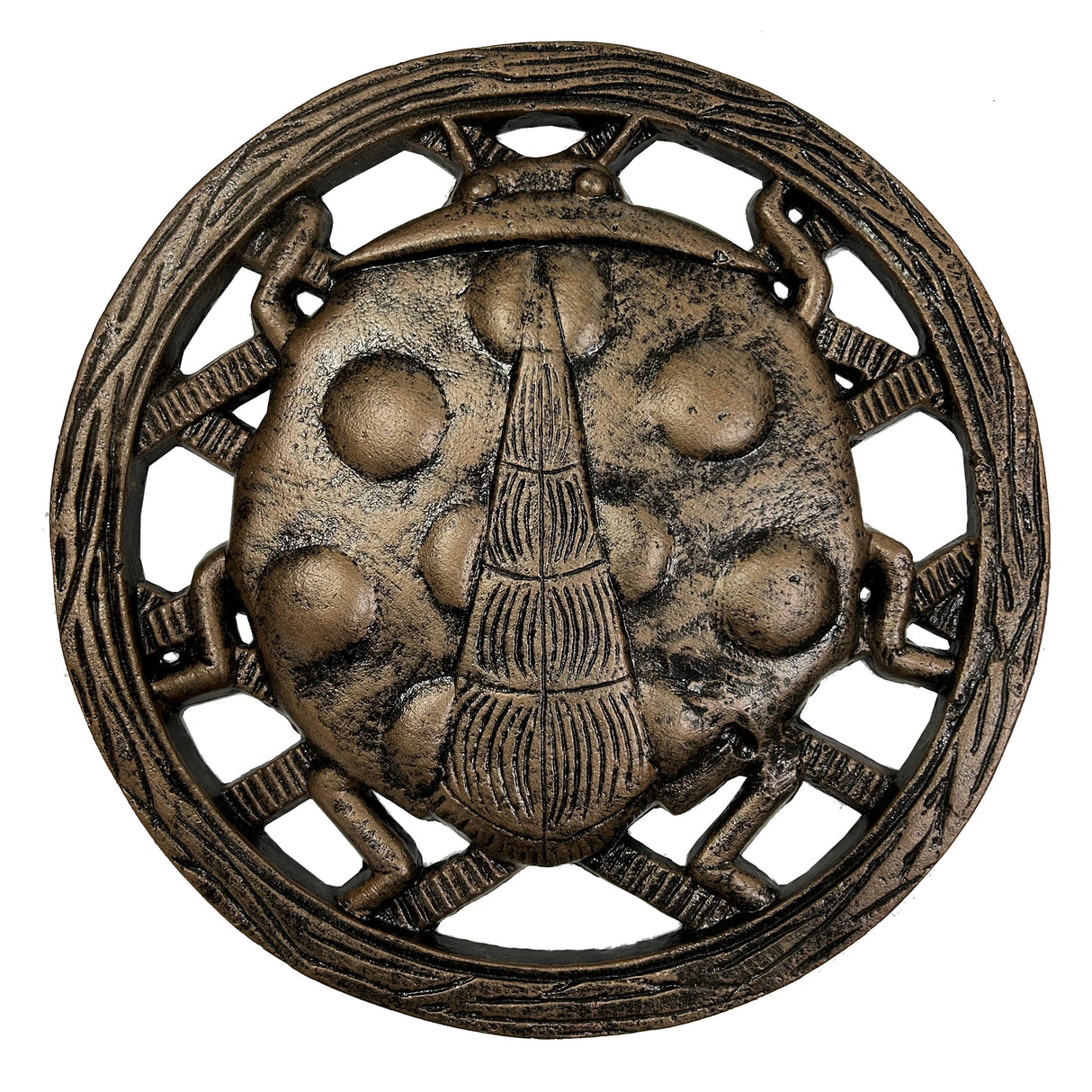 Antique Bronze Metal Stepping Stone Lady Bug - Cast Aluminum