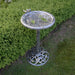Round Cast Aluminum Metal 32-in Bird Bath with Hummingbirds