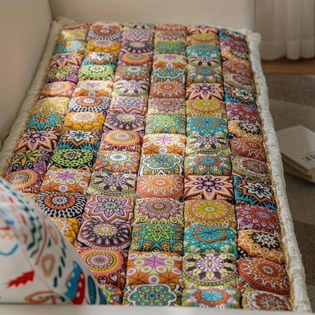 Bohemian Cushion Cover for Armless Sofa – Non-Slip, All-Season
