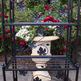 4-Tier Black Bakers Rack Plant Stand with Leaves