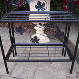 4-Tier Black Bakers Rack Plant Stand with Leaves