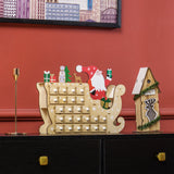 Christmas Advent Calendar with 24 Countdown Drawers - Santa & Sleigh Design