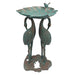 Cast Aluminum 30-in Twin Crane Bird Bath with Leaf Bowl