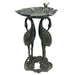 Cast Aluminum 30-in Twin Crane Bird Bath with Leaf Bowl