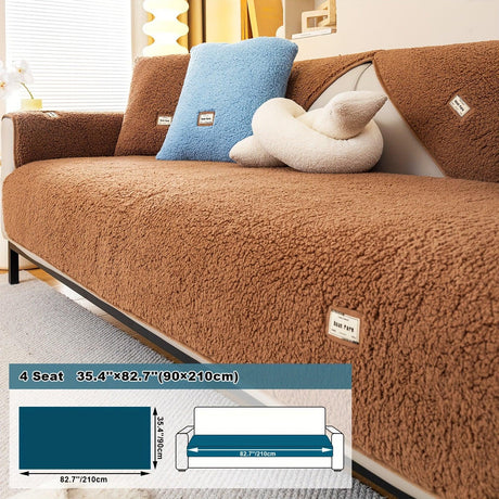 Durable 3 cushion couch cover | High-Quality Plush Sherpa Sofa Cover