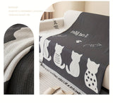 Chenille Cat Cartoon Sofa Cover Blanket