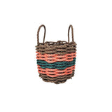 Five Stripe Rope Storage Basket Brown, Orange and Hunter Green