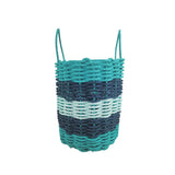 Teal, Navy Blue & Seafoam Five Stripe Rope Basket