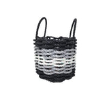Five Stripe Rope Storage Basket Black, Gray and White