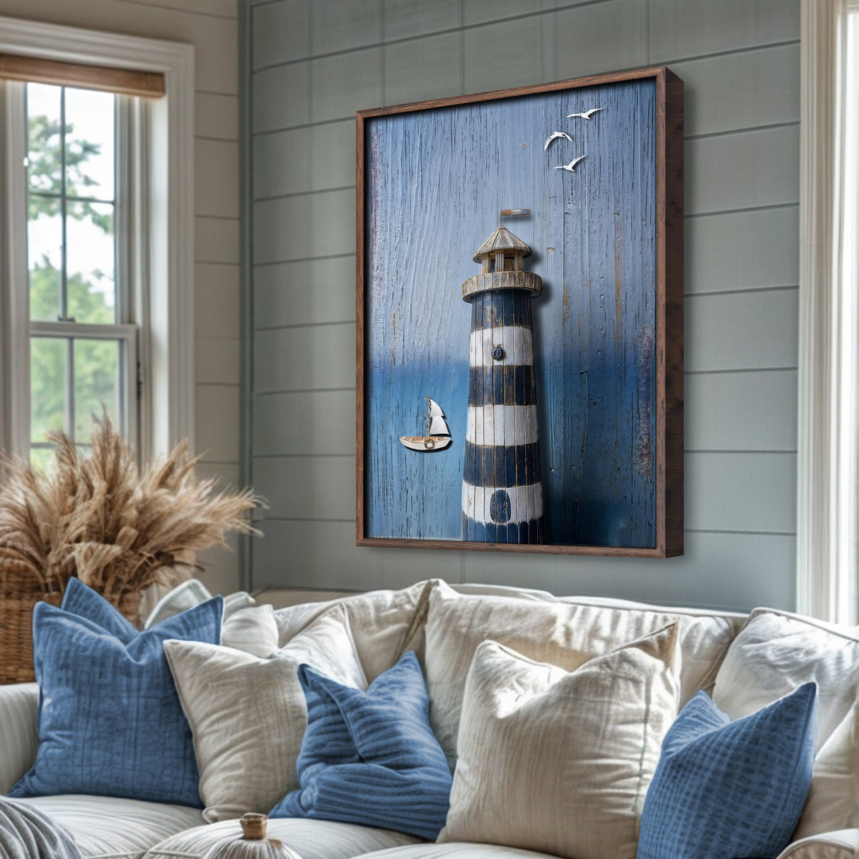 Wooden Lighthouse Coastal Wall Art