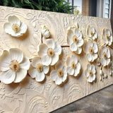 White Blossom Serenade Impasto Wall Art