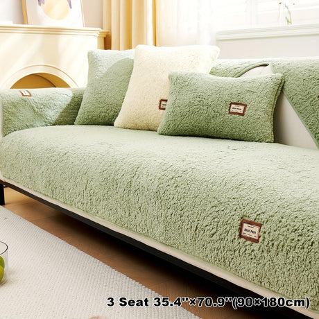 Durable 3 cushion couch cover | High-Quality Plush Sherpa Sofa Cover
