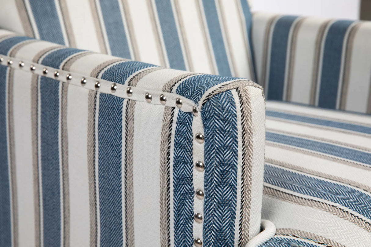 Ocean Stripe Upholstered Accent Chair