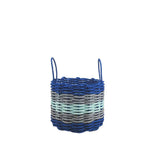 Five Stripe Rope Storage Basket Blue, Gray and Seafoam
