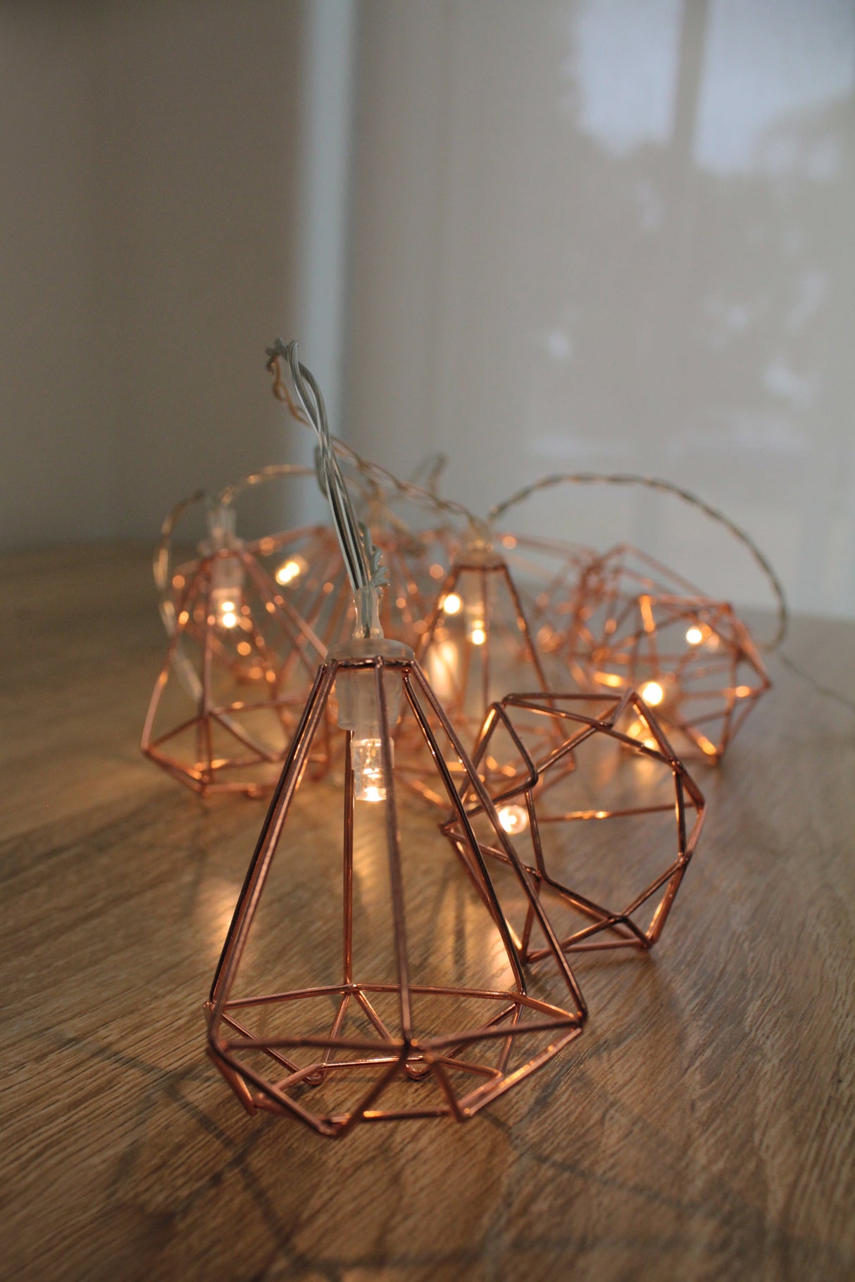 LED Rose Gold Diamond String Fairy Lights