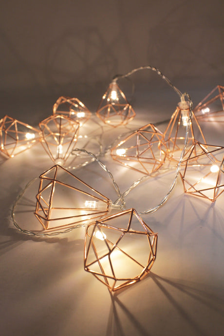 LED Rose Gold Diamond String Fairy Lights