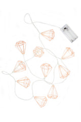 LED Rose Gold Diamond String Fairy Lights