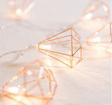 LED Rose Gold Diamond String Fairy Lights