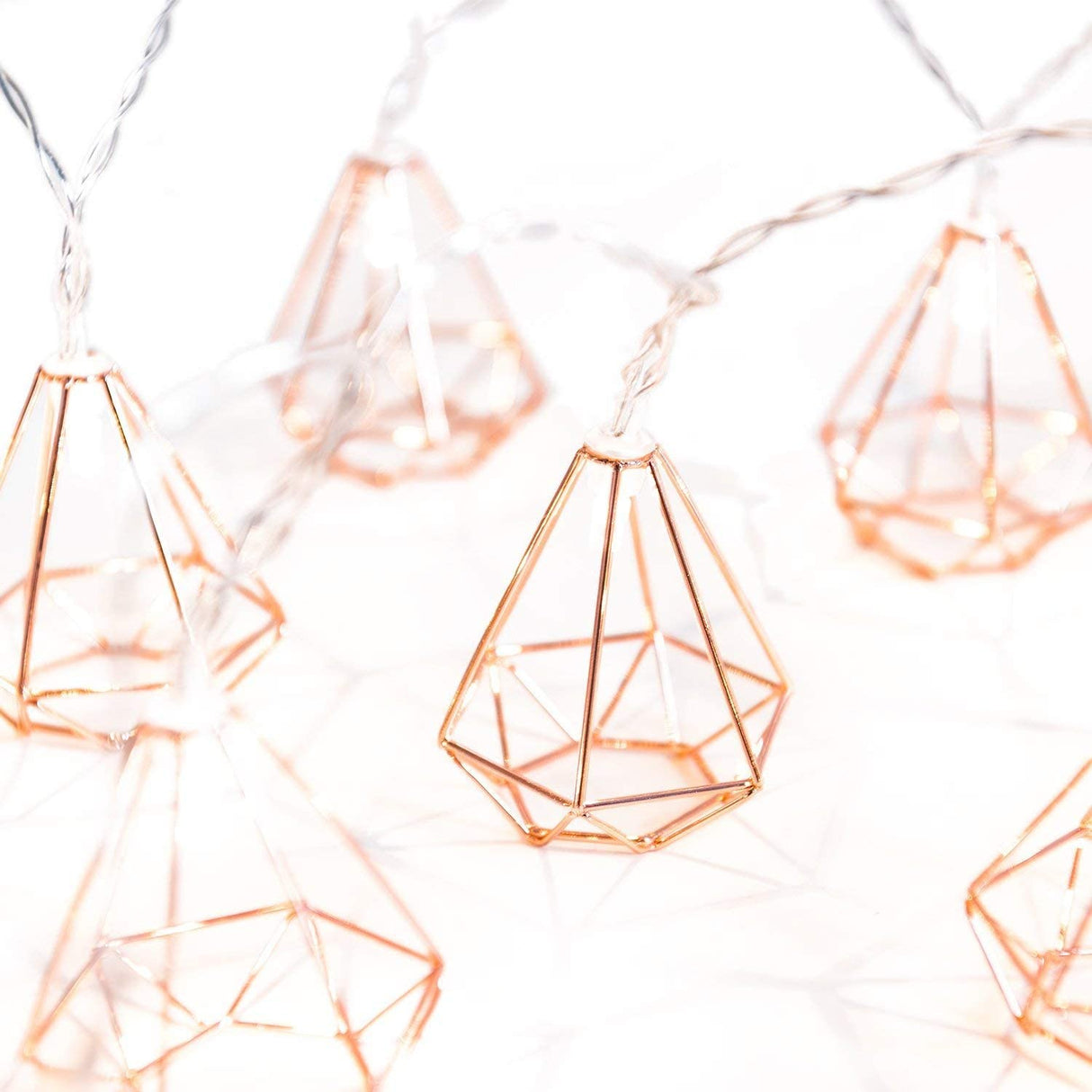 LED Rose Gold Diamond String Fairy Lights