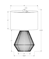 Brown Rope and Beige Shade Table Light, 22"H