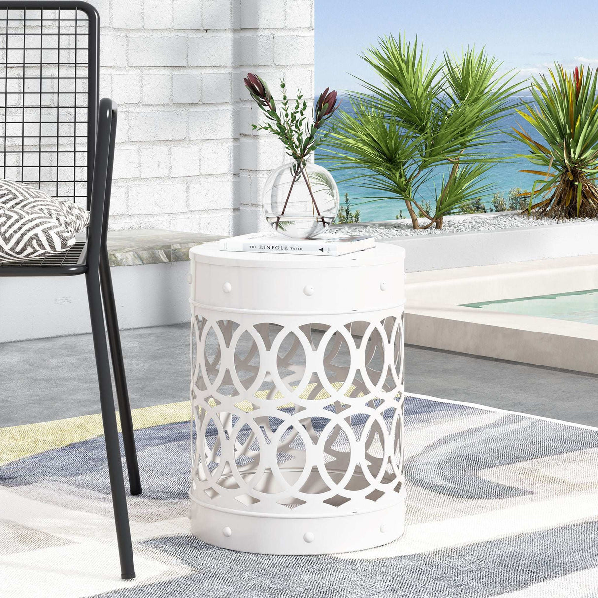 Riviera Outdoor Metal Large End Table